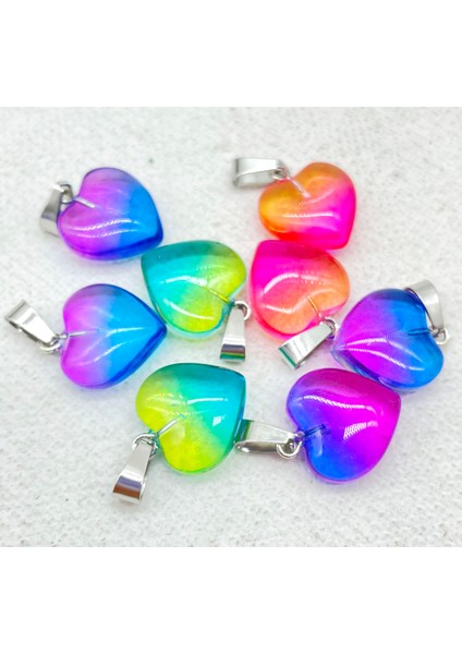 No.12 16MM Doğal Taş Taş Kuvars Kristal Opal Kedi Gözü Renkli Takılar Kalp Kolye Diy Takı Yapımı Için Kolye (Yurt Dışından) fırsatları