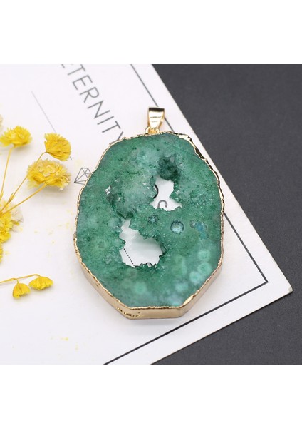 Mavi Doğal Akik Druzy Kolye Düzensiz Altın Kaplama Druzy Kolye Takı Yapımı Için Diy Kadın Kolye Küpe Hediyeler (Yurt Dışından) indirimleri