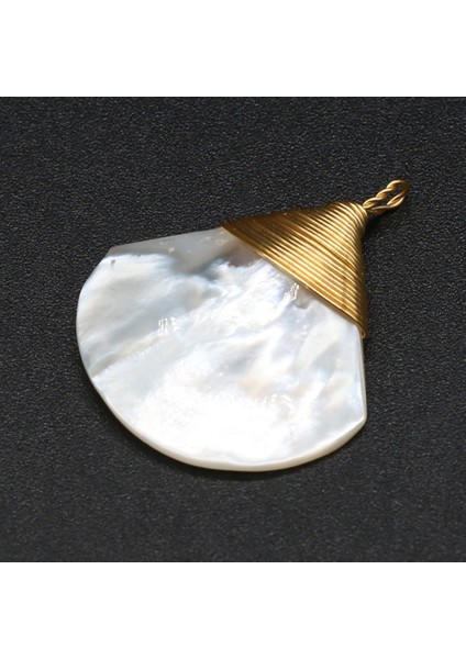 B Tipi Doğal Beyaz Sedef Kabuk Zarif Charm Fan Kolye El Yapımı El Sanatları Dıy Kolye Küpe Takı Aksesuarları Yapımı (Yurt Dışından)