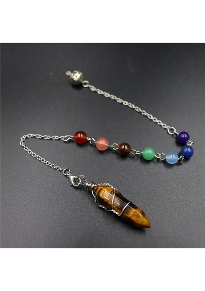 Gümüş Doğal Taş Altıgen Mermi Sarkaç Zincir Çakra Maden Arama Kristal Reiki Şifa Pendül Kolye Sarkaçlar Radiesthesia Için (Yurt Dışından)