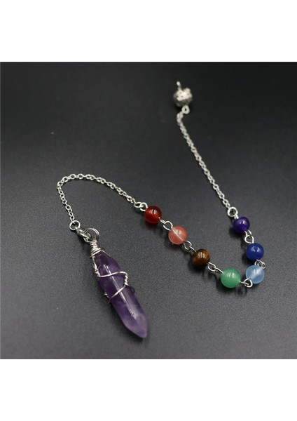 Gümüş Doğal Taş Altıgen Mermi Sarkaç Zincir Çakra Maden Arama Kristal Reiki Şifa Pendül Kolye Sarkaçlar Radiesthesia Için (Yurt Dışından) modelleri