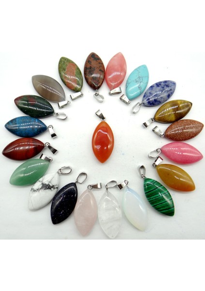 No.13 34 * Doğal Taş At Gözü Kuvars Kristal Aventurin Kolye Diy Takı Yapımı Için Kolye Aksesuarla (Yurt Dışından) modelleri