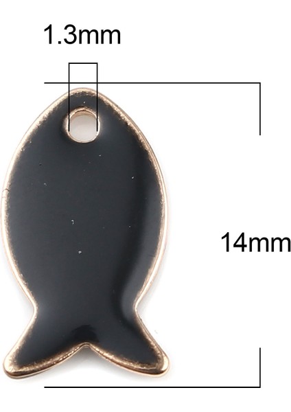 No.1 Boyutu Opper Çift Taraflı Küçük Balık Emaye Sequarmas Kolye Takı Yapımı Bulguları Altın Renk Ayarı x 8mm (Yurt Dışından)