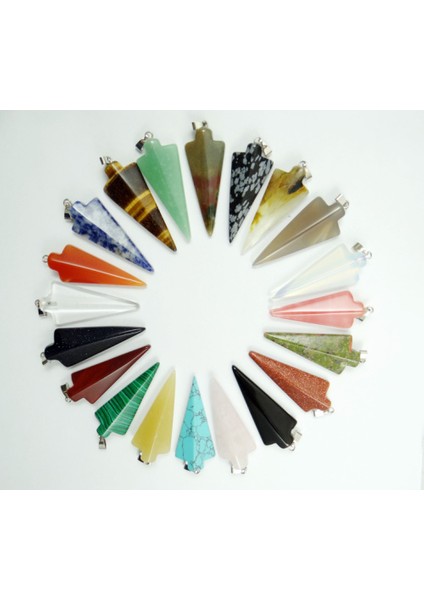 No.13 Doğal Taş Turkuaz Lapis Kuvars Kristal Kaplan Gözü Opal Charm Ok Kolye Diy Takı Yapımı Için Kolye Aksesuarları (Yurt Dışından) modelleri