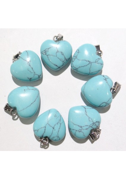 No.15 16 mm Doğal Taş Kuvars Kristal Turquoises Kaplan Gözü Opal Charm Kalp Kolye Diy Takı Yapımı Kolye Aksesuarla (Yurt Dışından)