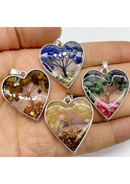 No.15 Doğal Taş Taş Kuvars Kristal 7 Çakra Reiki Şifa Ağacı Kalp Kolye Diy Takı Yapımı Için Kolye Aksesuarla (Yurt Dışından) fiyatları