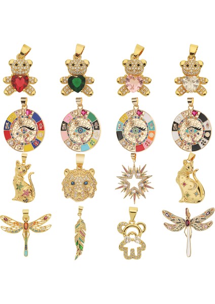 D398 Glamour Kadın Takı Aksesuarları Bakır Kakma Cz Takı Dıy El Yapımı Ayı Nazar Kolye Aksesuarları Tatil Hediyeler (Yurt Dışından) fiyatları