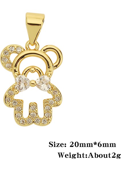 D398 Glamour Kadın Takı Aksesuarları Bakır Kakma Cz Takı Dıy El Yapımı Ayı Nazar Kolye Aksesuarları Tatil Hediyeler (Yurt Dışından) modelleri