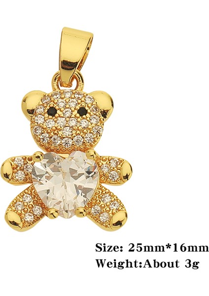 D398 Glamour Kadın Takı Aksesuarları Bakır Kakma Cz Takı Dıy El Yapımı Ayı Nazar Kolye Aksesuarları Tatil Hediyeler (Yurt Dışından) fırsatları