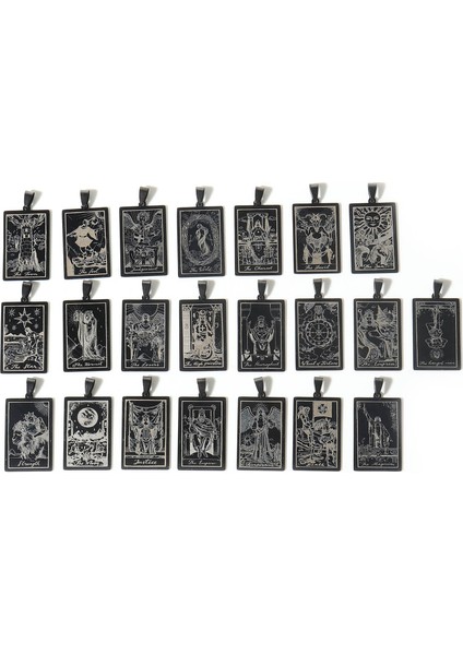 No.21 Boyutu Vintage Paslanmaz Çelik Tarot Kolye Dikdörtgen Tunç Charms Dıy Yapımı Kolye Kadın Erkek Parti Takı x Pc (Yurt Dışından) fiyatları