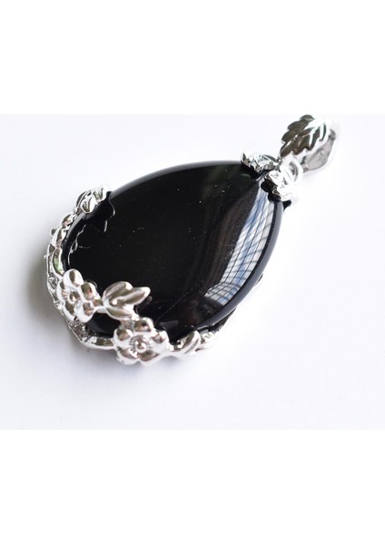 Obsidyen Kadın Doğal Taş Mor Kristal Aventurin Lapis Lazuli Gözyaşı Kakma Metal Çiçek Kolye Lot Ücretsiz (Yurt Dışından)