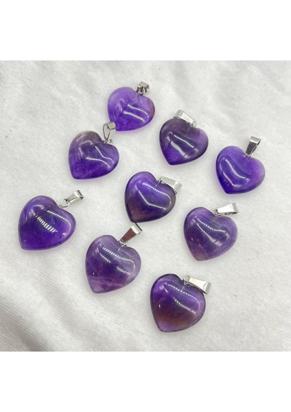 No.14 Doğal Taş Taş Kuvars Kristal Ametist Charms Kalp Kolye Diy Takı Yapımı Için Kolye Aksesuarla (Yurt Dışından)