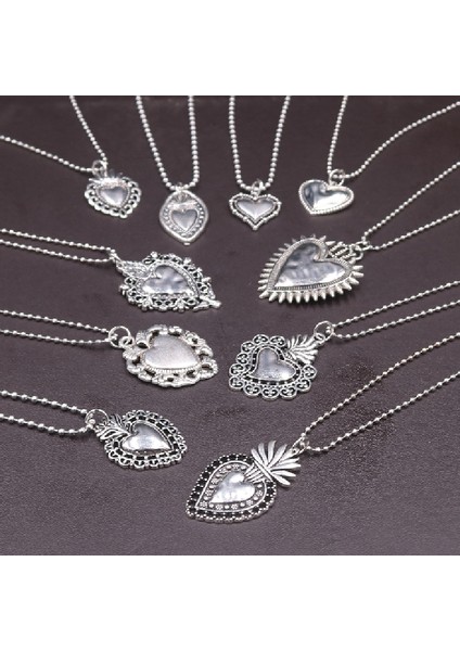 Gümüş Lver Kaplama Hıristiyan Katolik Kutsal Kalp Glamour Boncuk Kolye Dıy Retro Metal Takı El Sanatları Kadın Hediye Bulguları Için (Yurt Dışından) modelleri