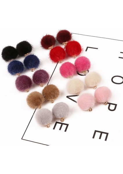 Bordo Lot Kürk Ponpon Kaplı Top Boncuk Charm Kolye Kolye Takı Yapımı Için Dıy Kadın Takı Aksesuarları (Yurt Dışından) fiyatları