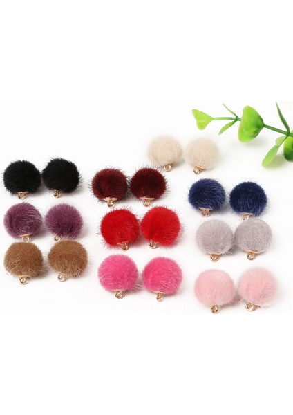 Bordo Lot Kürk Ponpon Kaplı Top Boncuk Charm Kolye Kolye Takı Yapımı Için Dıy Kadın Takı Aksesuarları (Yurt Dışından) indirimleri