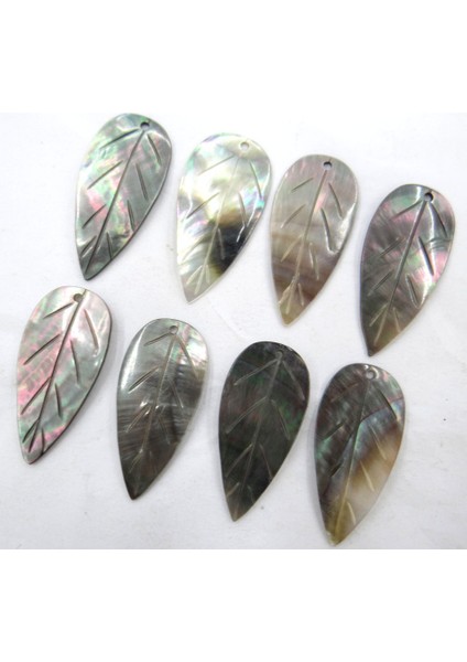 Doğal Kuvars Kristal Abalone Kabuk Oyma Yapraklar Charms Kolye Diy Takı Yapımı Için Kolye Aksesuarla A8 (Yurt Dışından)