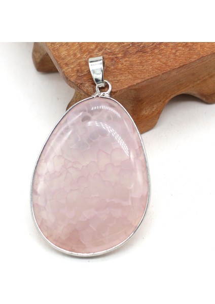 Pembe Doğal Akik Taş Su Damlası Gümüş Kaplama Akik Kolye El Yapımı Takı Yapımı Mücevher Taş Kolye Moda Takılar Kolye (Yurt Dışından)