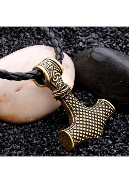 A9184-ALTIN Retro Viking Thor'un Çekiç Kolye Kolye Erkek Otoriter Punk Trend Lokomotif Parti Takı (Yurt Dışından) indirimleri