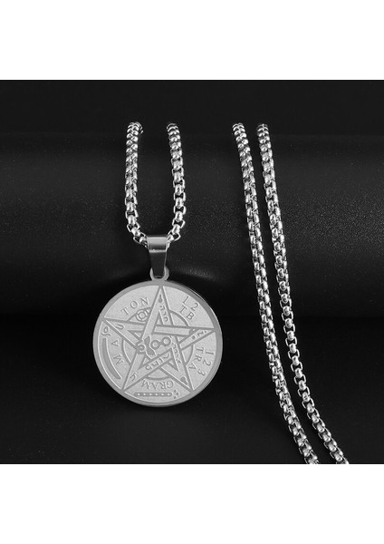 A13631-GÜMÜŞ Vintage Viking Rune Pusula Kolye Kolye Claunk Erkek Iskandinav Muska Takı (Yurt Dışından)