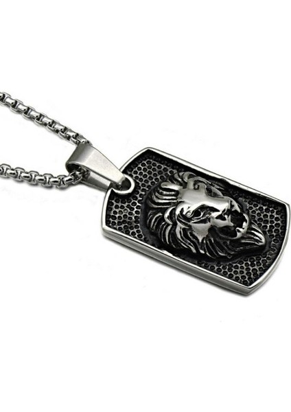 C37499-SIYAH Retro Punk Iskandinav Viking Boğa Başkanı Kolye Kolye Erkekler Için Klasik Hayvan Kişilik Takı (Yurt Dışından)