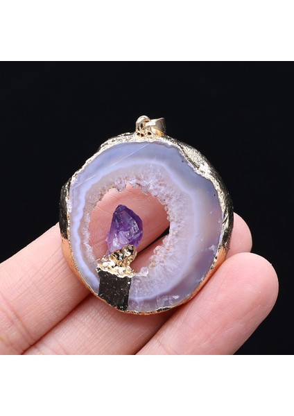 Beyaz Doğal Druzys Taş Kolye Düzensiz Kaplama Altın Doğal Akik Taş Kolye Yapımı Için Dıy Takı Aksesuarları (Yurt Dışından)