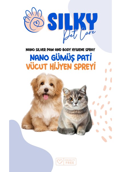 Sılky – Kedi Vücut / Tüy ve Pati Hijyen Spreyi ( Nano Gümüş – 100ml )