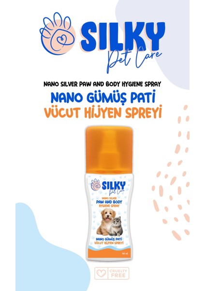 Sılky – Kedi Vücut / Tüy ve Pati Hijyen Spreyi ( Nano Gümüş – 100ml )