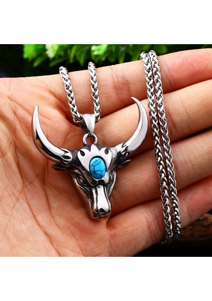 AL4156-GÜMÜŞ Retro Punk Iskandinav Viking Boğa Başkanı Kolye Kolye Erkekler Için Klasik Hayvan Kişilik Takı (Yurt Dışından) fiyatları