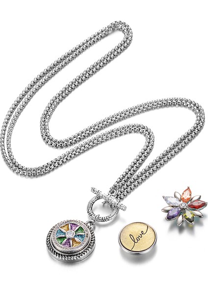 NN-707C Paslanmaz Çelik Zincir Vocheng Değiştirilebilir Jewerly Zencefil Yapış Takı Geçiş Kolye Kolye Yapış Takılar NN-721 (Yurt Dışından) modelleri