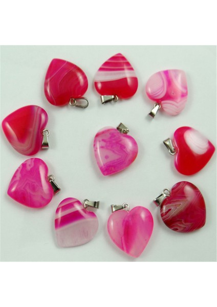 No.31 Doğal Taş Taş Kuvars Kristal Ametist Charms Kalp Kolye Diy Takı Yapımı Için Kolye Aksesuarla (Yurt Dışından)