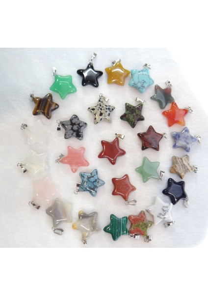 Numara 5 Doğal Taş Lapis Kuvars Kristal Kaplan Gözü Aventurin Unakite Yıldız Kolye Diy Takı Yapımı Için Kolye Aksesuarla (Yurt Dışından) indirimleri