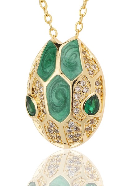 Siyah Benzersiz Altın Renk Yılan Kafa Kolye Serin Lüks Yeşil Göz Cz Zirkonya Kolye Kadın Erkek Rend Hip Hop Parti Takı (Yurt Dışından) indirimleri