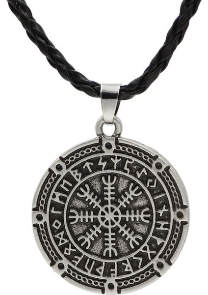 AL13002-GÜMÜŞ Vintage Viking Rune Pusula Kolye Kolye Claunk Erkek Iskandinav Muska Takı (Yurt Dışından) fiyatları