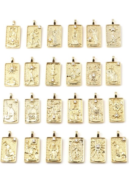 No.5 Boyutu Kübik Zirkonya Tarot Charms Kolye Takı Yapımı Için Gizemli Kader Tahmin Charms Kolye Kolye Dıy Bulguları (Yurt Dışından) fiyatları