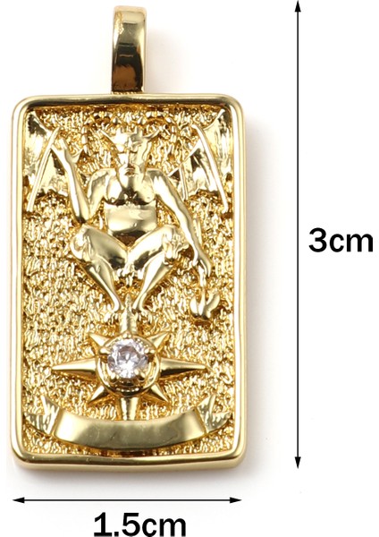 No.5 Boyutu Kübik Zirkonya Tarot Charms Kolye Takı Yapımı Için Gizemli Kader Tahmin Charms Kolye Kolye Dıy Bulguları (Yurt Dışından) modelleri