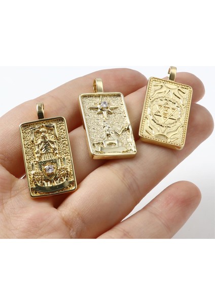 No.5 Boyutu Kübik Zirkonya Tarot Charms Kolye Takı Yapımı Için Gizemli Kader Tahmin Charms Kolye Kolye Dıy Bulguları (Yurt Dışından) fırsatları