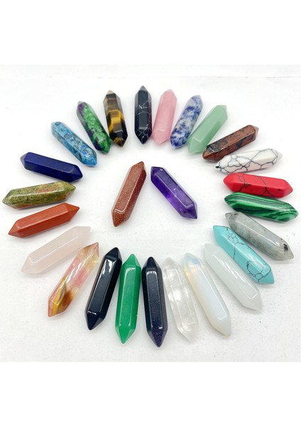 No.36 Doğal Taş Taş Kristal Kuvars Altıgen Sütun Reiki Charm Kolye Dıy Takı Yapımı Için Hiçbir Delik Kolye Aksesuarla (Yurt Dışından) indirimleri