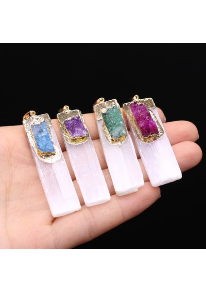16X53MM-MOR Doğal Kristal Charm Ruhu Yüksek Li Kolye Dıy Kolye Bilezik Küpe Takı Aksesuarları Hediye (Yurt Dışından) fiyatları