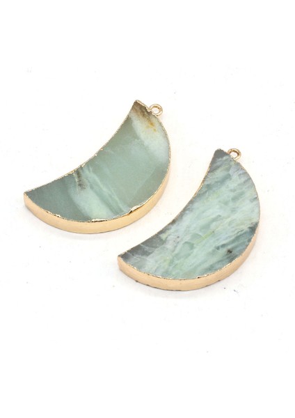 Amazonit Yeni Doğal Taş Kolye Reiki Heal Ay Şekli Ites Takı Yapımı Için Diy Kadınlar Kolye Küpe Aksesuarları (Yurt Dışından) modelleri