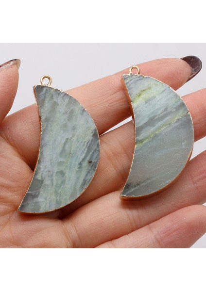 Amazonit Yeni Doğal Taş Kolye Reiki Heal Ay Şekli Ites Takı Yapımı Için Diy Kadınlar Kolye Küpe Aksesuarları (Yurt Dışından) fırsatları