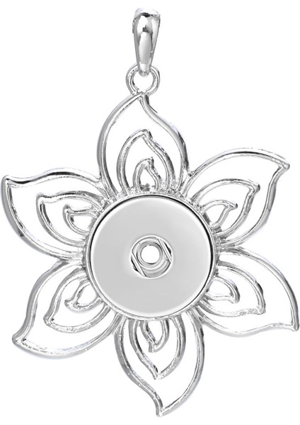 No.1 Boyutu 18MM Metal Kar Tanesi Çiçek Snap Düğmesi Kolye Kolye Takı Kadın Moda Kolye Erkek Vintage Aksesuarları (Yurt Dışından)