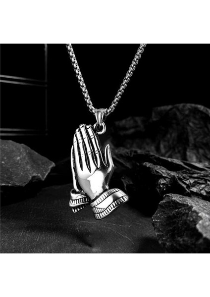 Gümüş Yeni Trendy Dua Eller Kolye Kolye Erkek Kolye Moda Metal Dini Muska Kolye Aksesuarları Parti Takı (Yurt Dışından) fiyatları