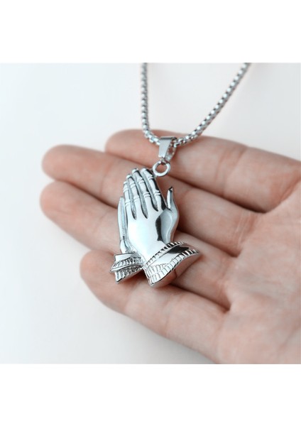 Gümüş Yeni Trendy Dua Eller Kolye Kolye Erkek Kolye Moda Metal Dini Muska Kolye Aksesuarları Parti Takı (Yurt Dışından) indirimleri
