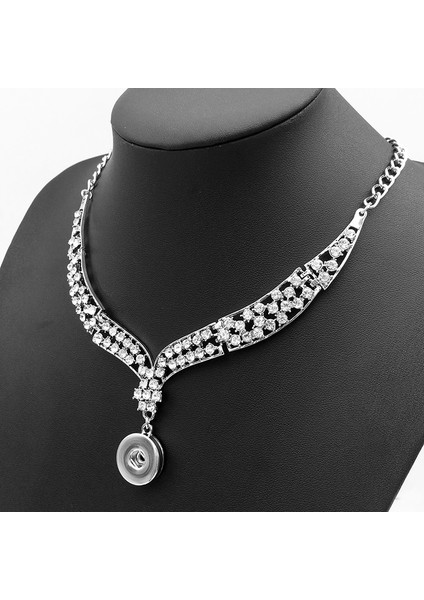 Xh Güzellik Moda Taklidi Zarif Çıtçıtlı Kolye 45 cm Fit Dıy 18 mm Çıtçıtlı Düğmeler Takı Kadın (Yurt Dışından)