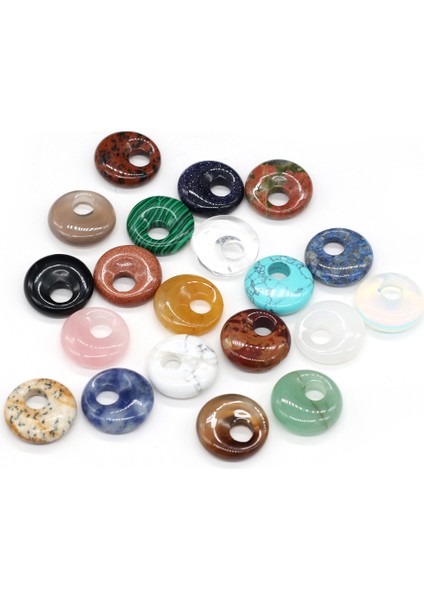 Unakit Doğal Taş Kolye Yüzük Kristal Akik Turquoises Ametist Yeşim Kristal Taş Takılar Takı Yapımı Için Kolye Dıy 18MM (Yurt Dışından)