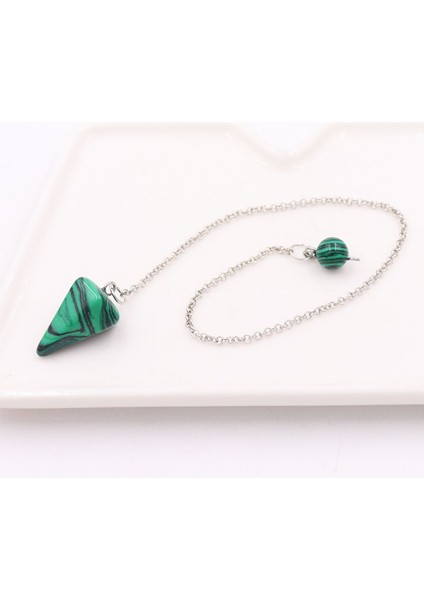 No.10 Boyutu Moda Konik Sarkaç Doğal Taş Konik Sarkaçlar Gümüş Renk Zinciri Kristal Kolye Maden Manevi Reiki Takı (Yurt Dışından)