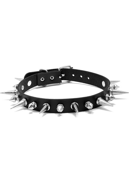 No.17 Boyutu Gotoker Kolye Kadın Kızlar Perçin Deri Kolye Kaya Kpop Punk Boyun Tasmaları Siyah Gerdanlık Kolye Serin Yaka (Yurt Dışından)