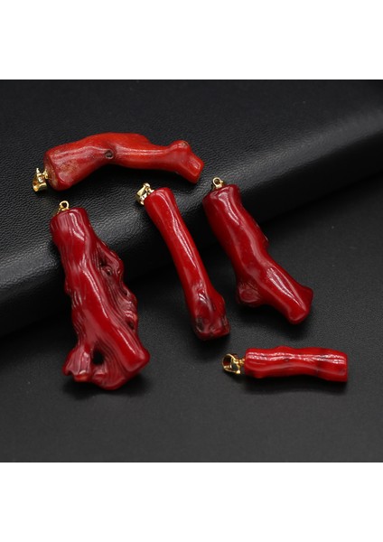8X25-15X40MM 1 Adet Kırmızı Mercan Düzensiz Dalları Kolye Dıy Küpe Kolye Takı Yapımı Aksesuarları Hediye Boyutu (Yurt Dışından)