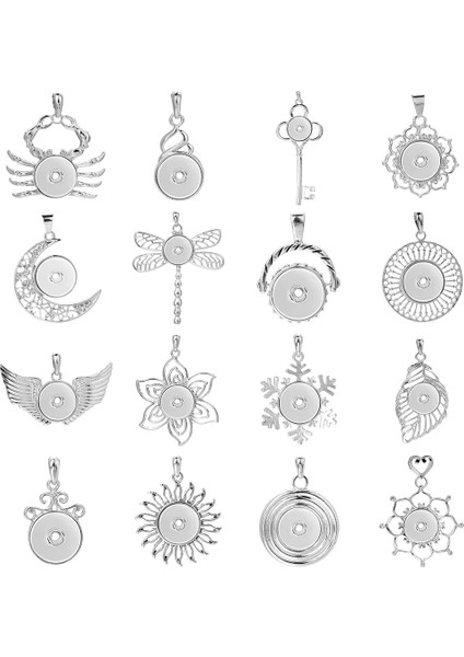 No.16 Boyutu 18MM Metal Kar Tanesi Çiçek Snap Düğmesi Kolye Kolye Takı Kadın Moda Kolye Erkek Vintage Aksesuarları (Yurt Dışından) fiyatları