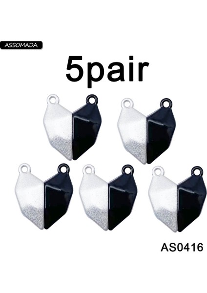 5ÇIFT-KALPPENDT-416 5 Çift Moda Manyetik Kalp Charms Kolye Severler Kadınlar ve Erkekler Için Kolye Iyi Arkadaşlar Dıy Takı Yapımı Aksesuarları (Yurt Dışından)